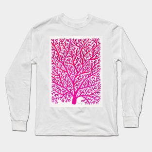 fan coral pink ombre Long Sleeve T-Shirt